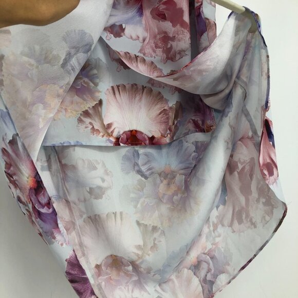 Ever New  Spring-Toned Multicolor Floral Lizzie drape thigh split midi skirt 2 - Picture 8 of 13